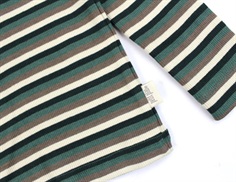 Petit Piao emerald green multi stribet t-shirt